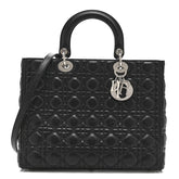 Lambskin Cannage Large Lady Dior Black
