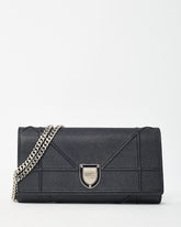 Dior Black Grained Calfskin Diorama Croisiere WOC Wallet on Chain Crossbody Bag
