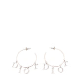 Crystal Hoop Earrings Silver