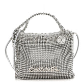 Crystal Embellished Metallic Lambskin Mini Chanel 22 Silver