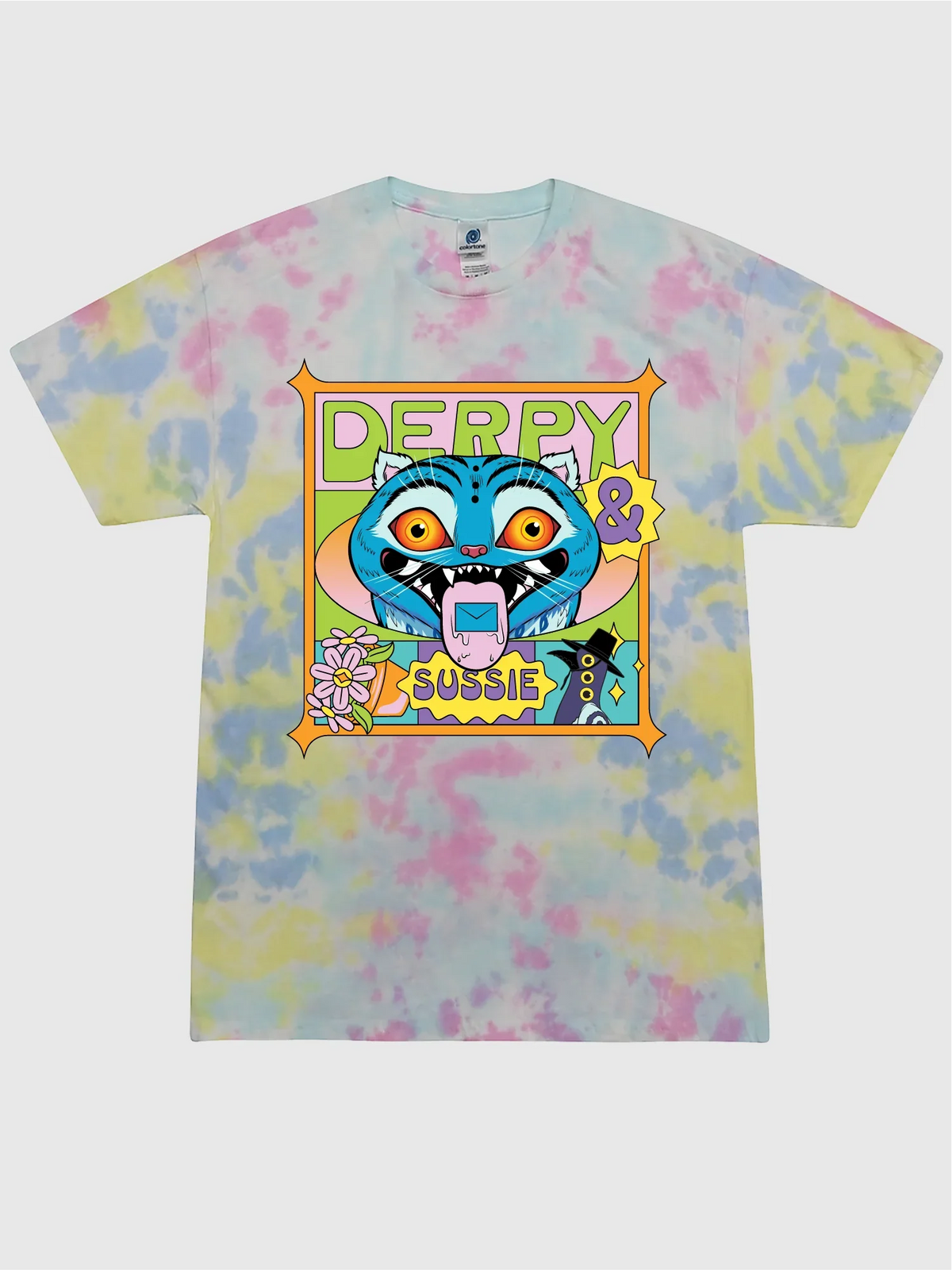 KPop Demon Hunters Youth Tie-Dye T-Shirt Derpy & Sussie Summer Vibes