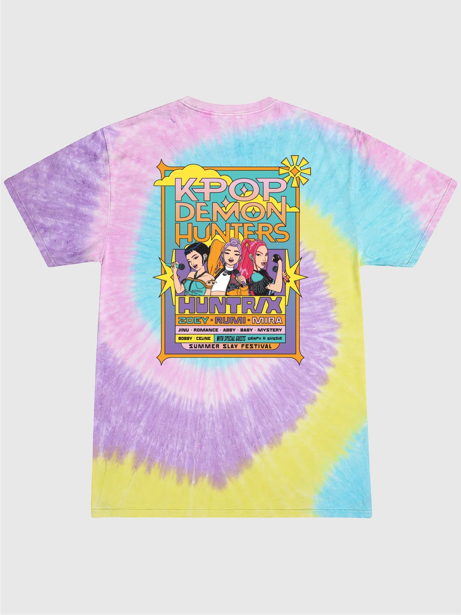 KPop Demon Hunters Youth Tie-Dye T-Shirt HUNTR/X Summer Festival