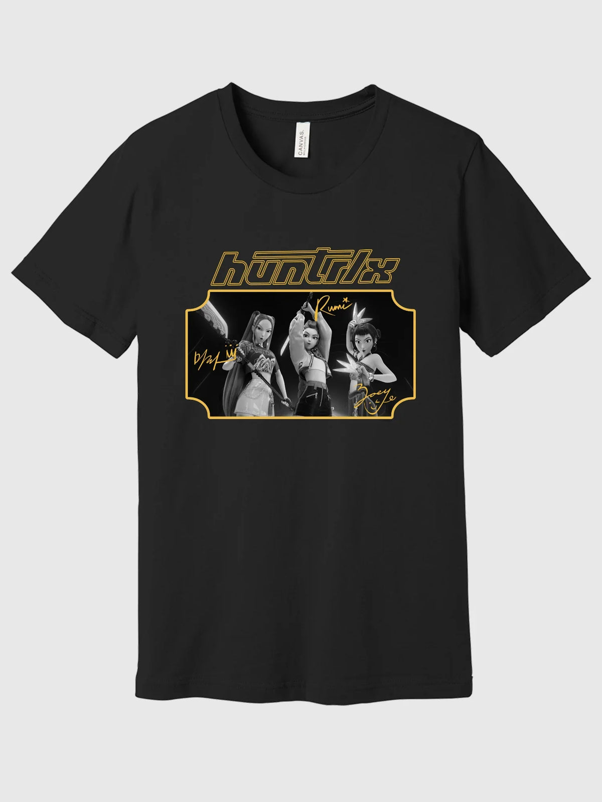 KPop Demon Hunters Gold Foil T-Shirt HUNTR/X Signatures