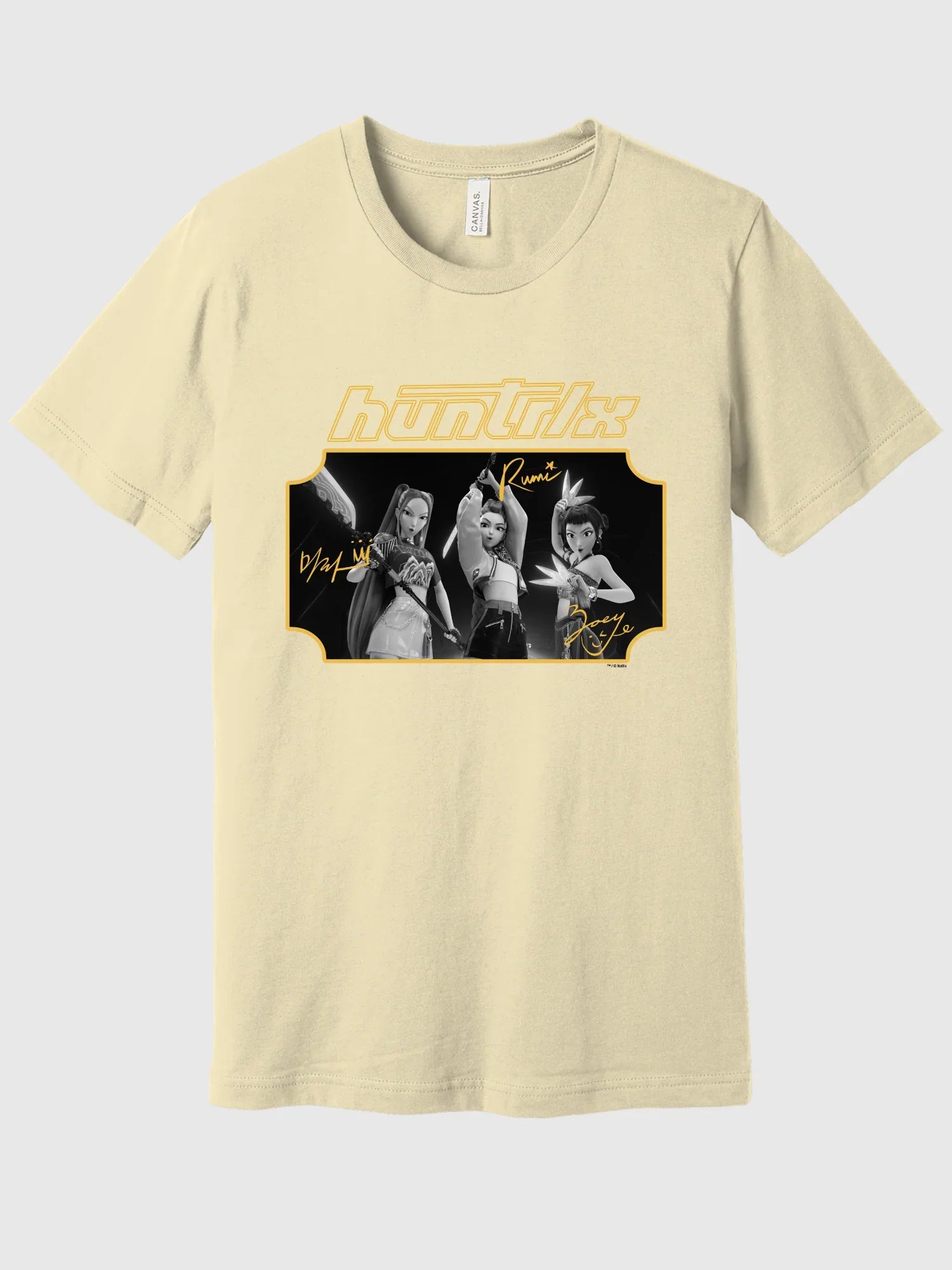 KPop Demon Hunters Gold Foil T-Shirt HUNTR/X Signatures