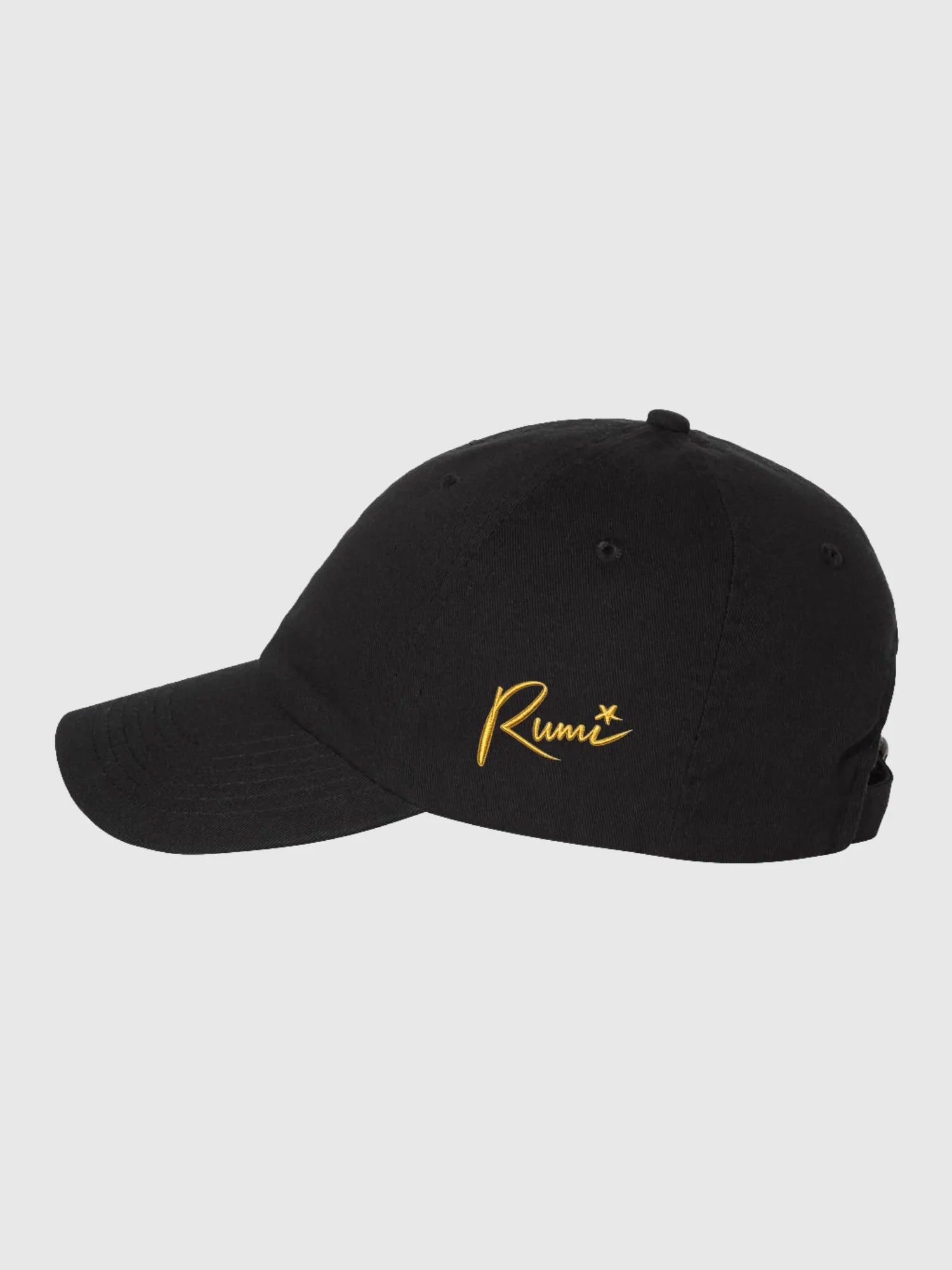 KPop Demon Hunters Gold Embroidered Adult Dad Hat HUNTR/X Logo & Rumi Signature