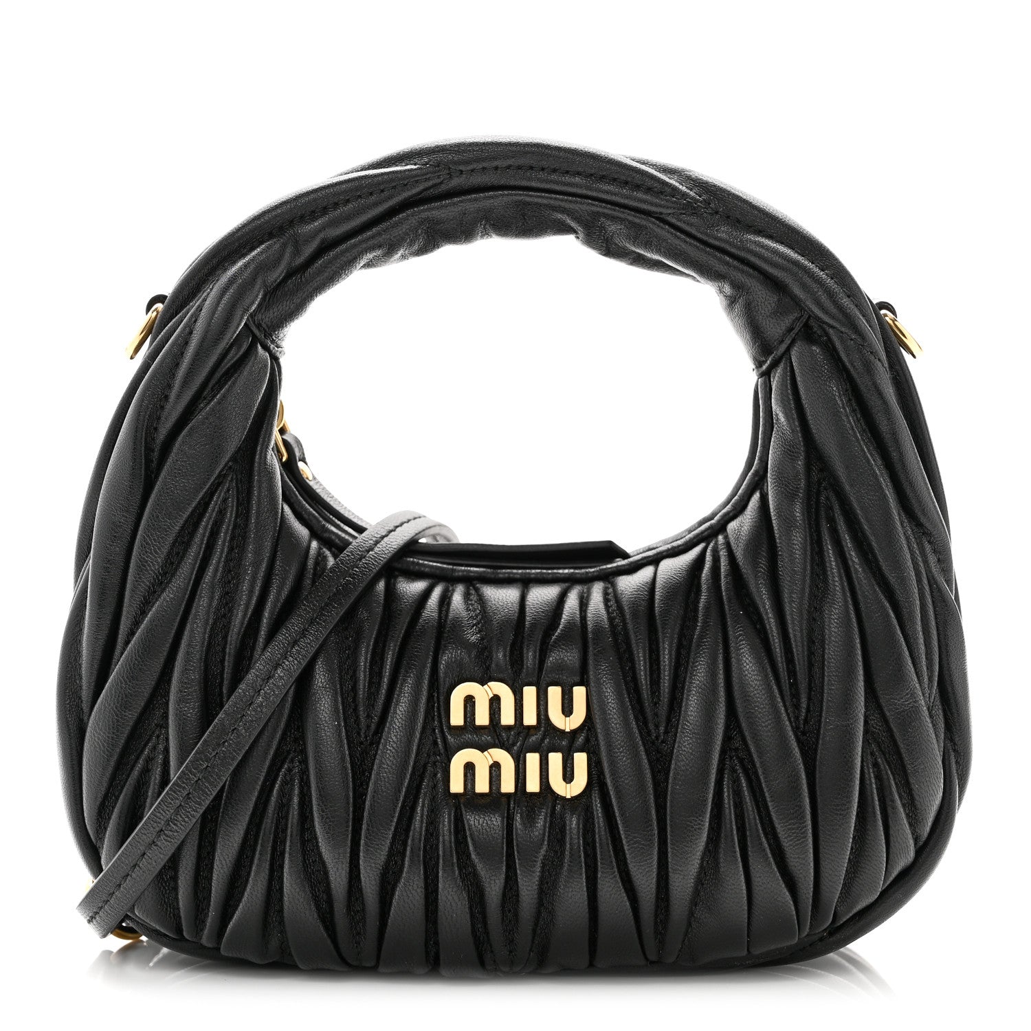 Nappa Matelasse Mini Wander Hobo Black