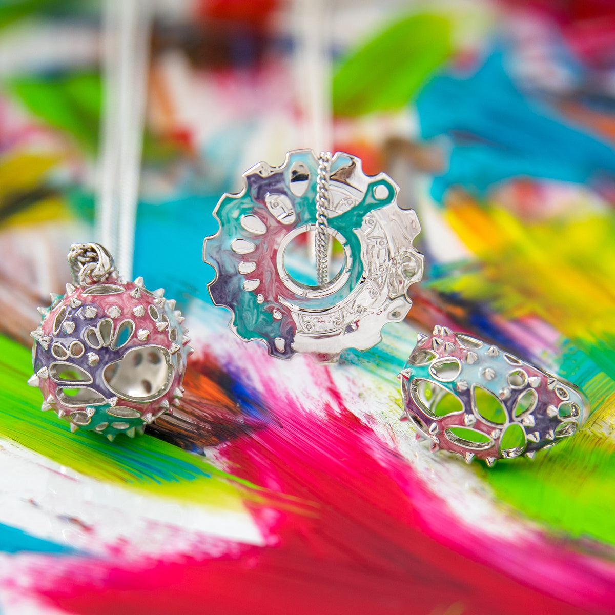 League of Legends X RockLove ARCANE Jayce and Viktor Cog Necklace Jewelry decoration