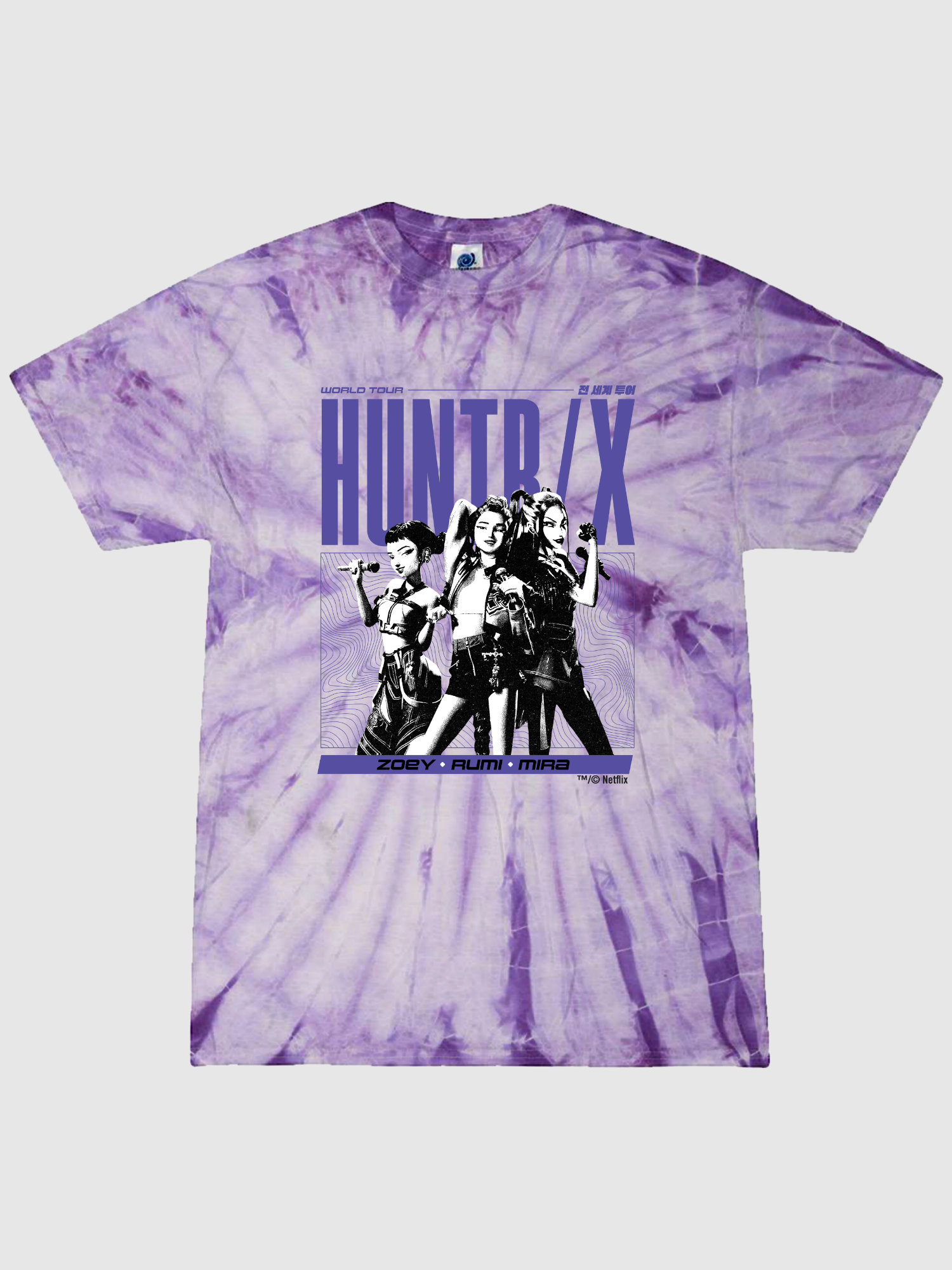 KPop Demon Hunters HUNTR/X Youth Tie-Dye T-Shirt