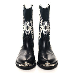 Calfskin Canyon Mens Cowboy Boots 9 Black
