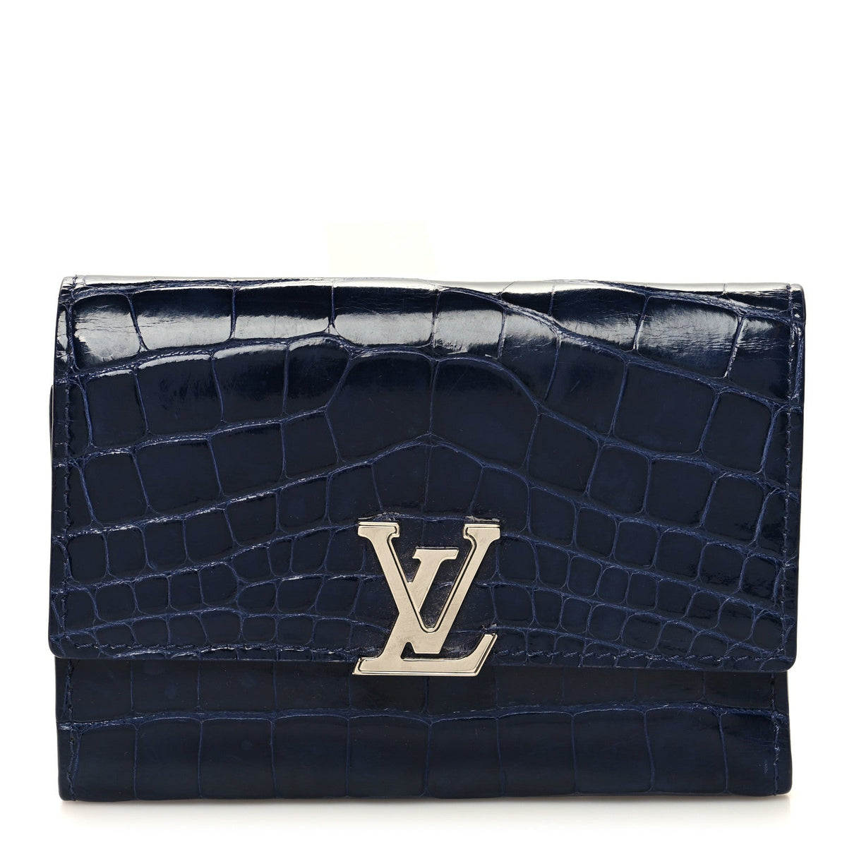Crocodile Capucines Compact Wallet Saphir